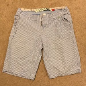 Blue & white striped shorts